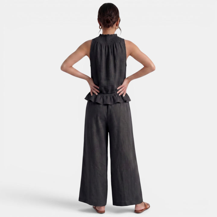 Conjunto Lino Mujer Verano Sin Mangas