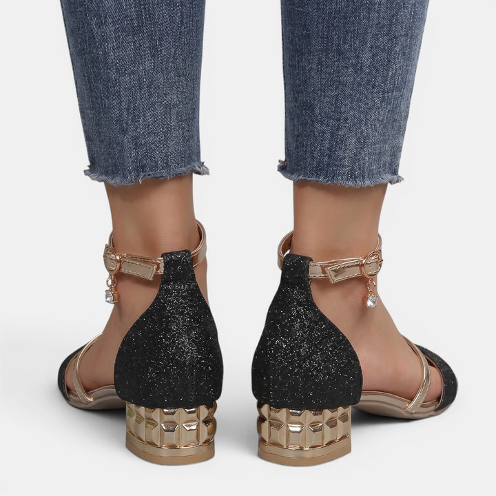 Sandalias Tacón Bajo Elegantes Mujer