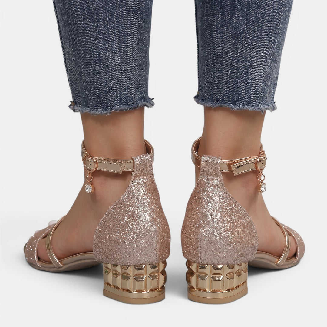 Sandalias Tacón Bajo Elegantes Mujer