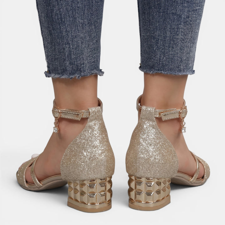Sandalias Tacón Bajo Elegantes Mujer