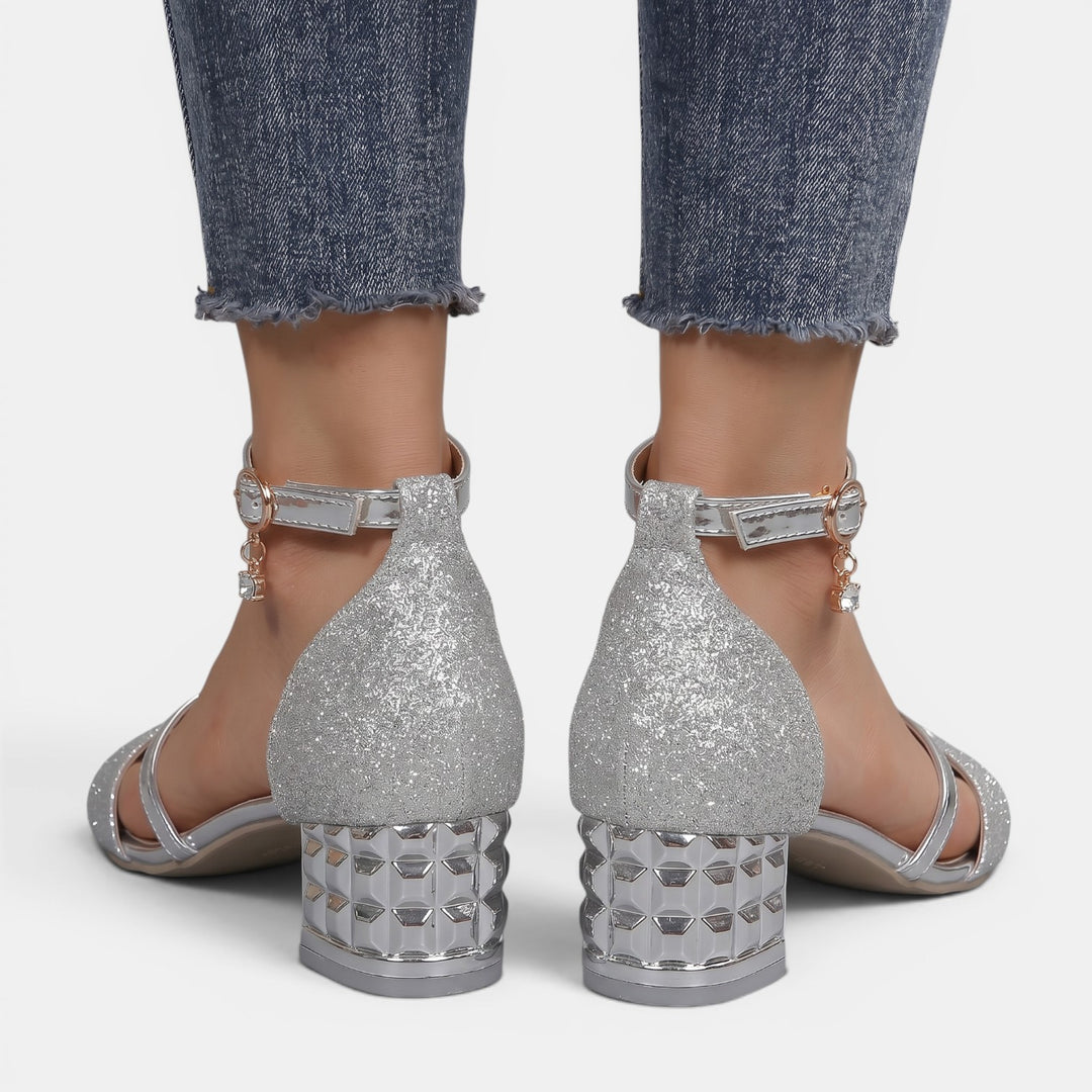 Sandalias Tacón Bajo Elegantes Mujer