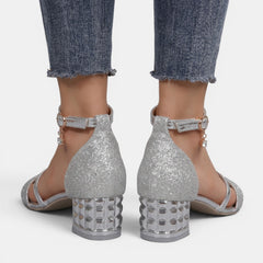 Sandalias Tacón Bajo Elegantes Mujer