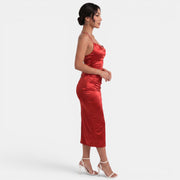 Women's Satin Midi Dress