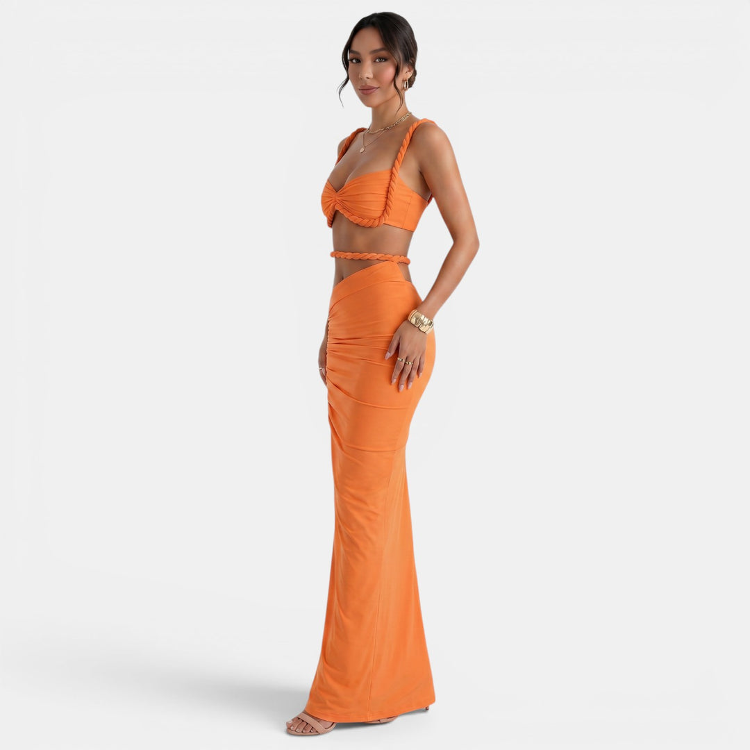 Conjunto Mujer Top Falda Maxi