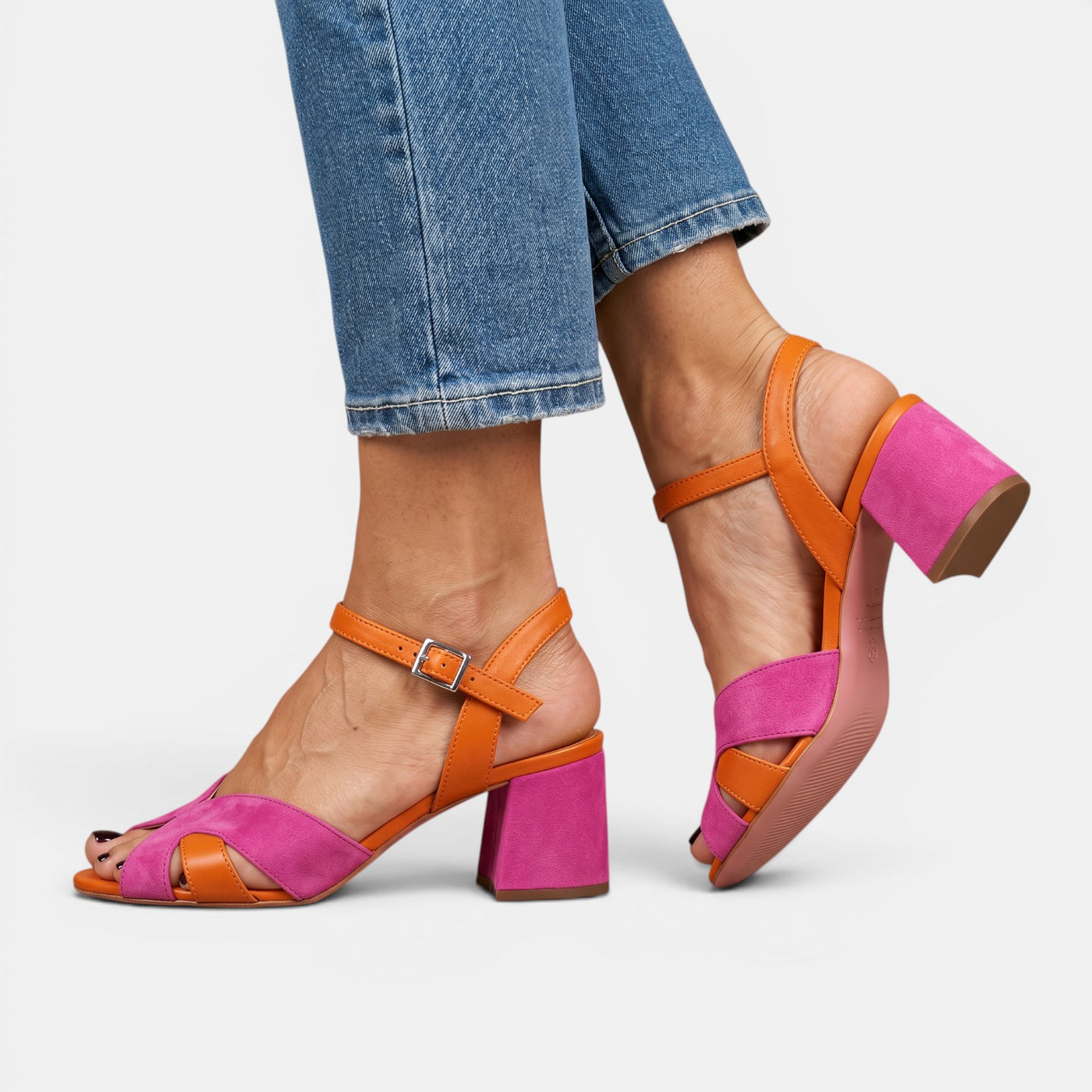 Orthopedic Pink Heel Sandals for Women