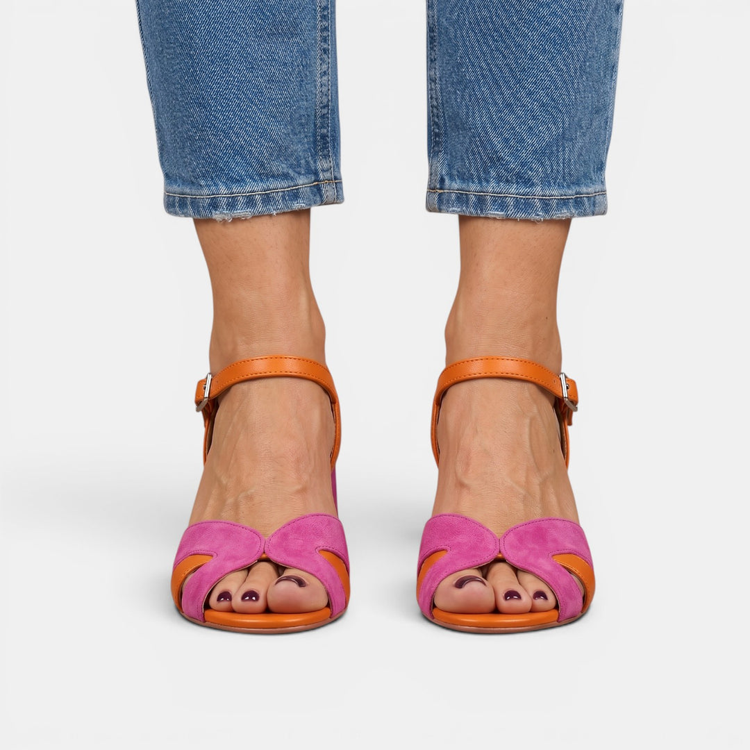 Sandalias Ortopédicas Tacón Rosa Mujer