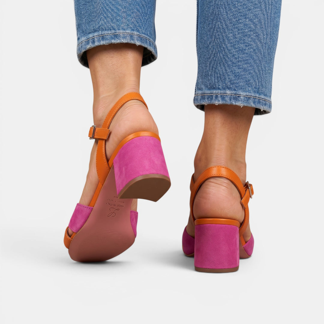 Sandalias Ortopédicas Tacón Rosa Mujer