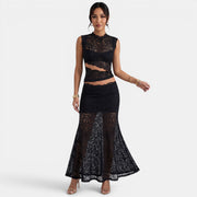 Conjunto Mujer Encaje Floral Verano