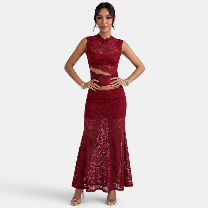 Conjunto Mujer Encaje Floral Verano