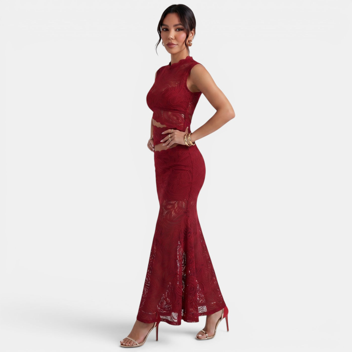 Conjunto Mujer Encaje Floral Verano
