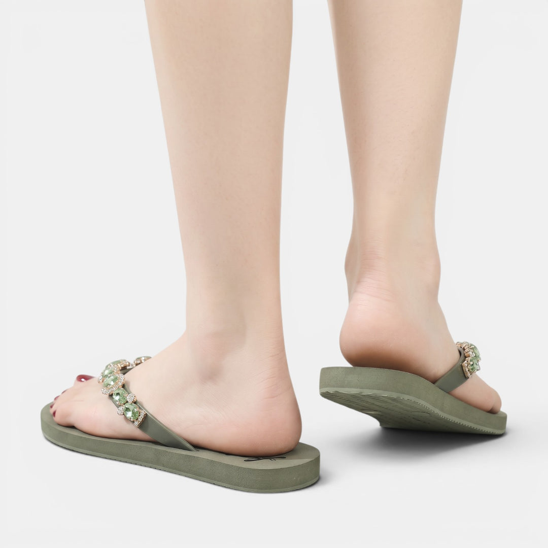 Sandalias Planas Mujer Pedrería