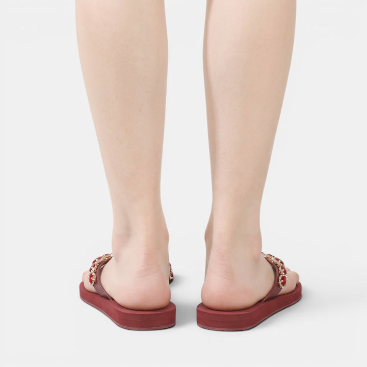 Sandalias Planas Mujer Pedrería