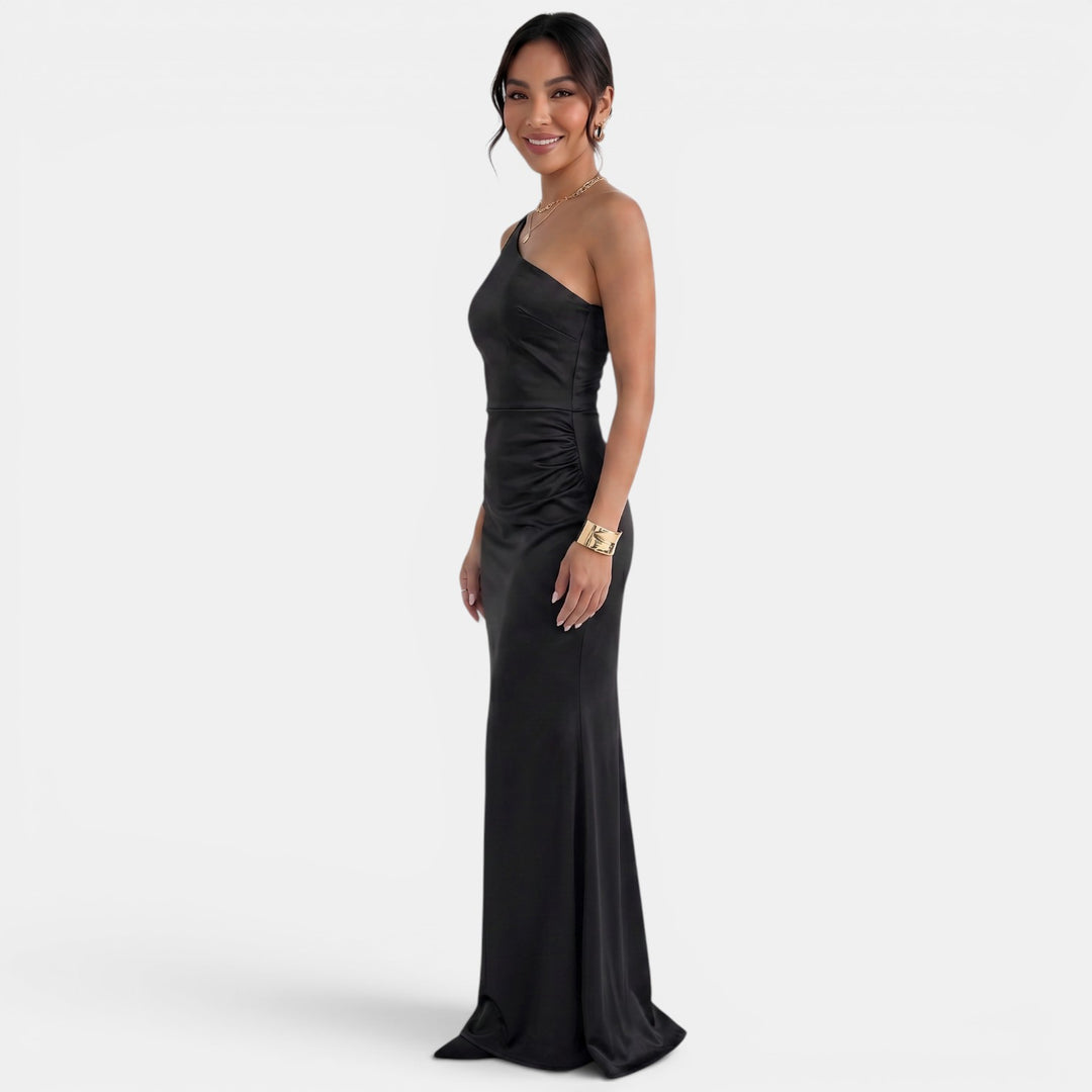 Vestido Largo Asimétrico Mujer de un Hombro - Sin Mangas