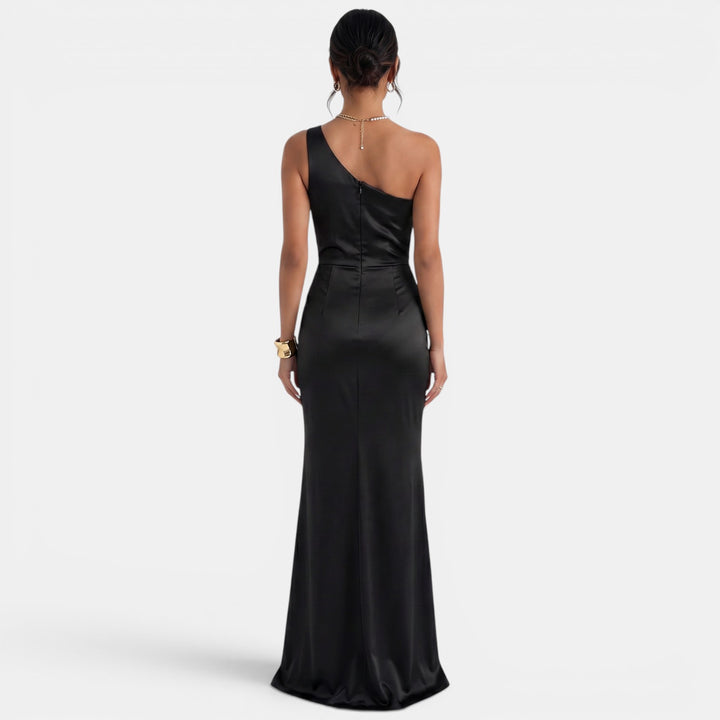 Vestido Largo Asimétrico Mujer de un Hombro - Sin Mangas