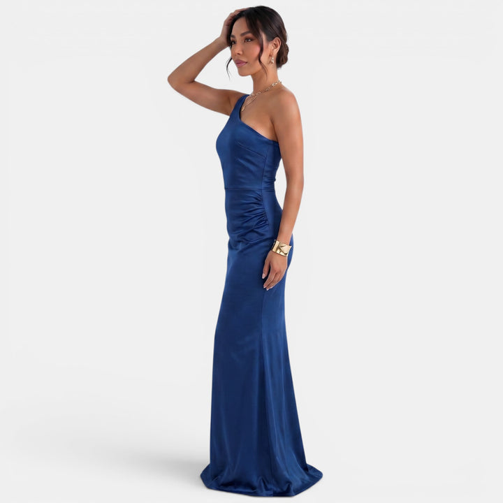 Vestido Largo Asimétrico Mujer de un Hombro - Sin Mangas