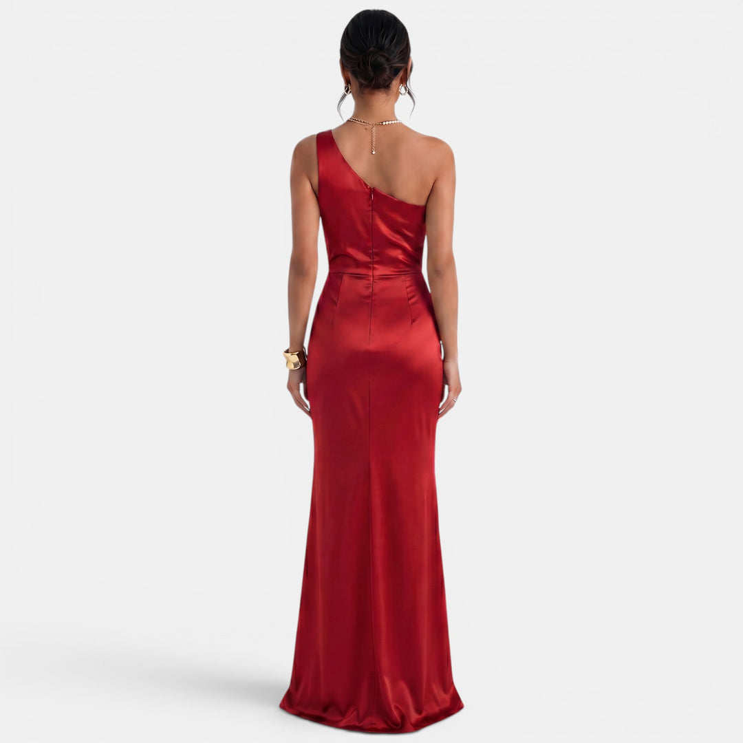 Vestido Largo Asimétrico Mujer de un Hombro - Sin Mangas