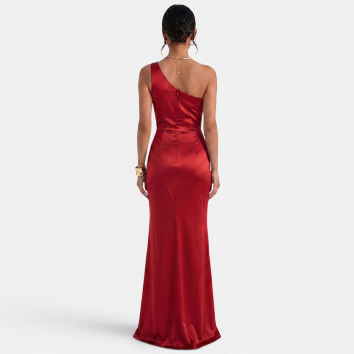 Vestido Largo Asimétrico Mujer de un Hombro - Sin Mangas