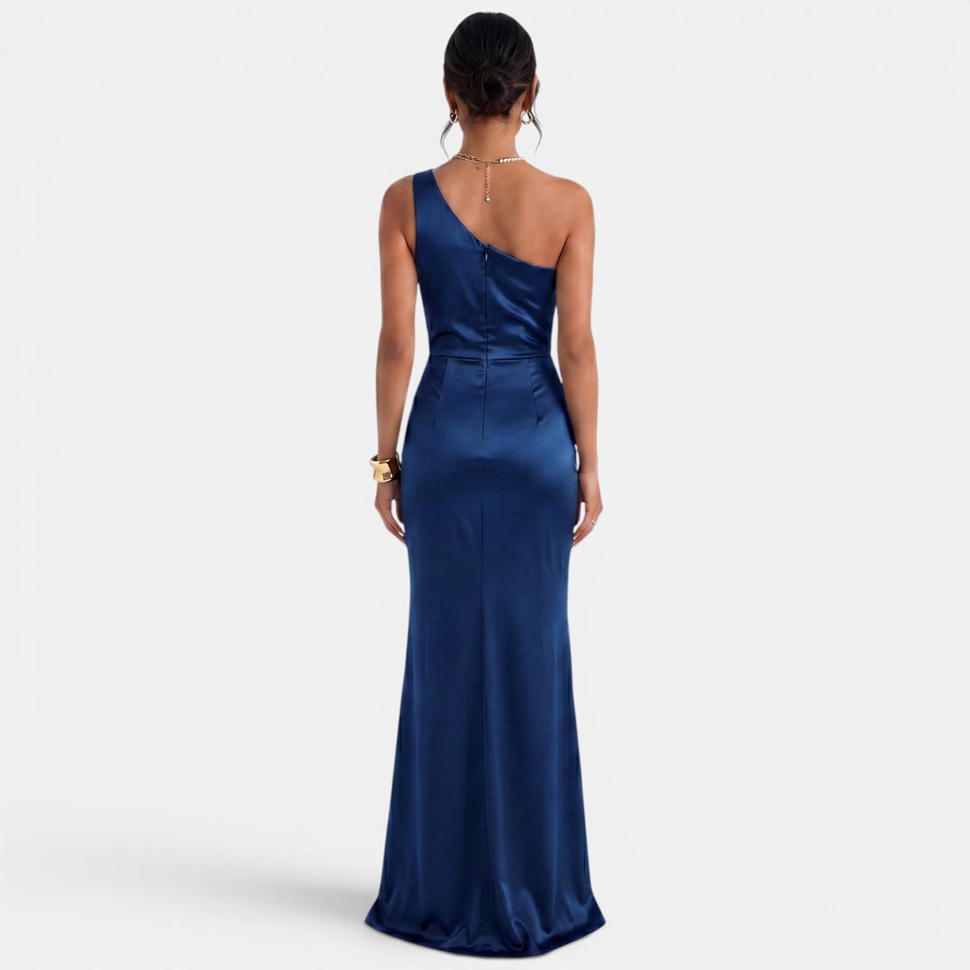 Vestido Largo Asimétrico Mujer de un Hombro - Sin Mangas