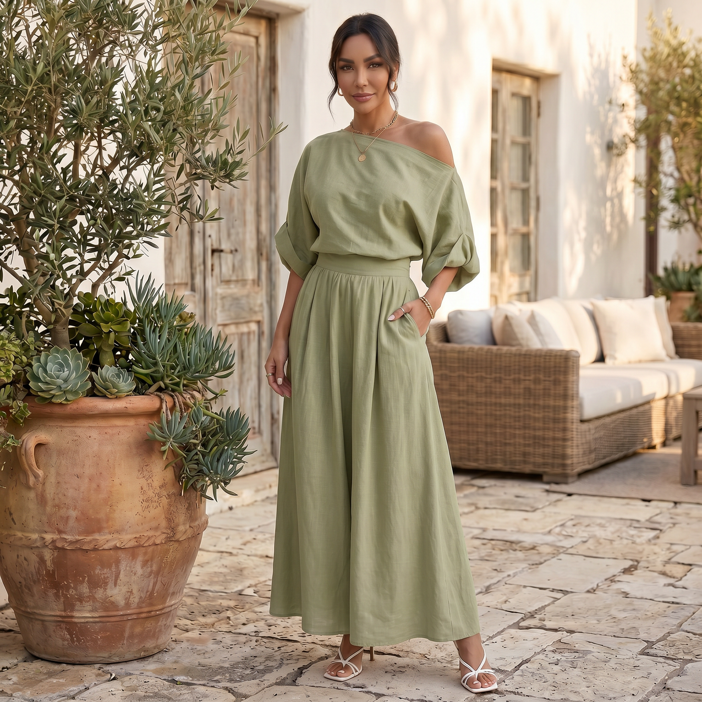 Women's Elegant Bardot Set