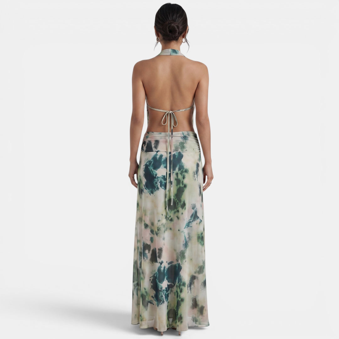 Vestido Largo Halter Verde