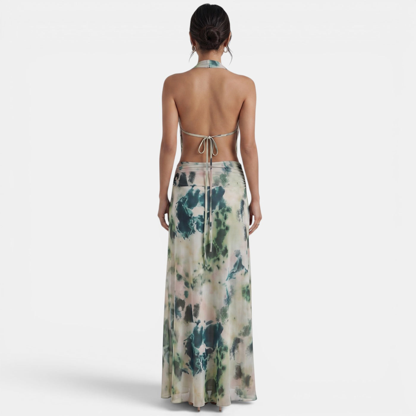 Green Halter Maxi Dress