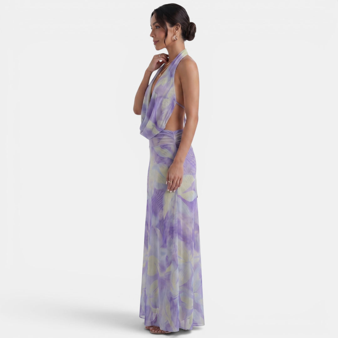 Vestido Largo Halter Verde