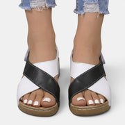 Women's Leather Platform Wedge Sandals