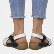 Women's Leather Platform Wedge Sandals