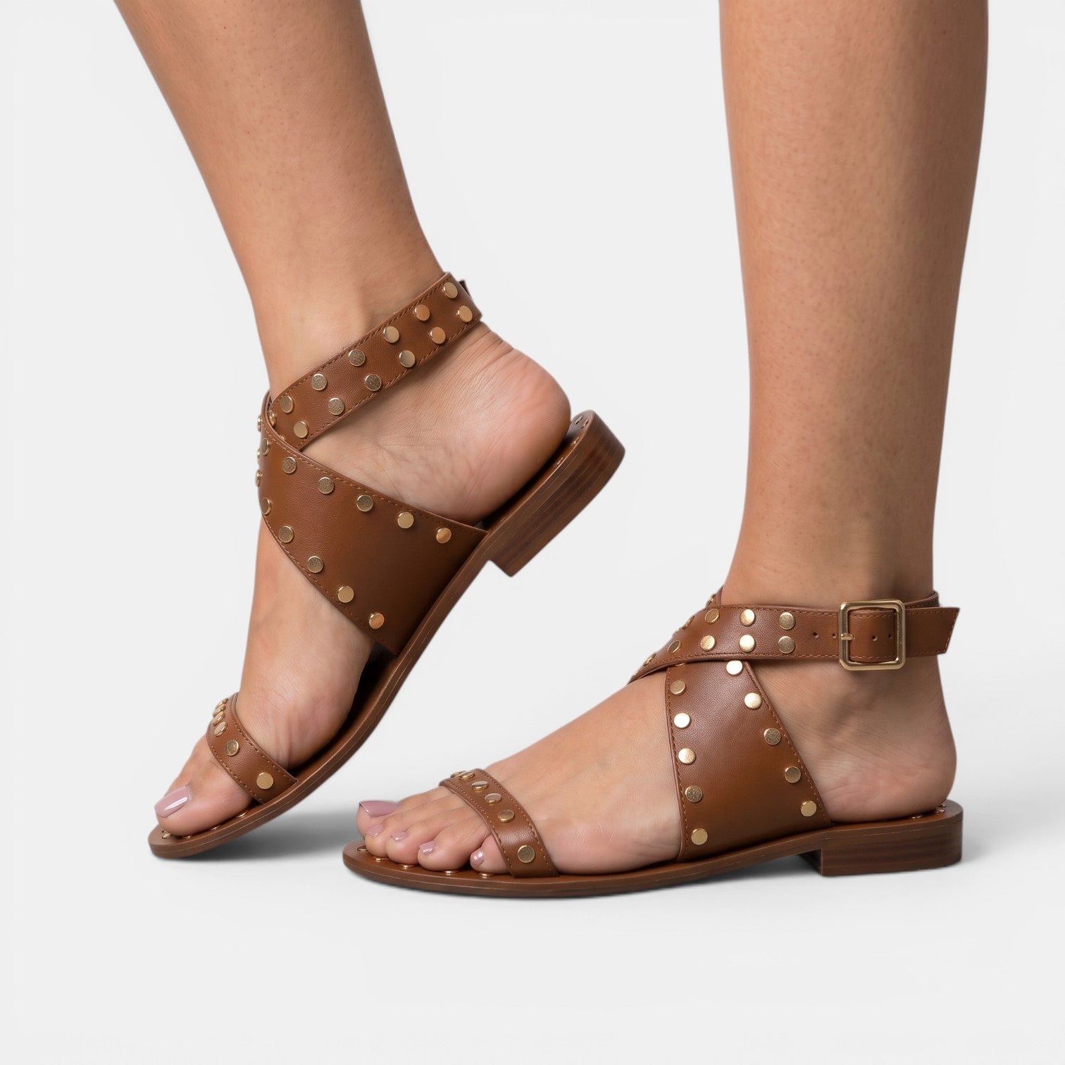 Sandalias Planas Mujer Tachuelas