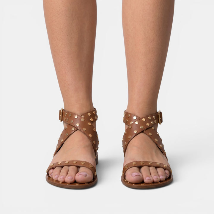 Sandalias Planas Mujer Tachuelas