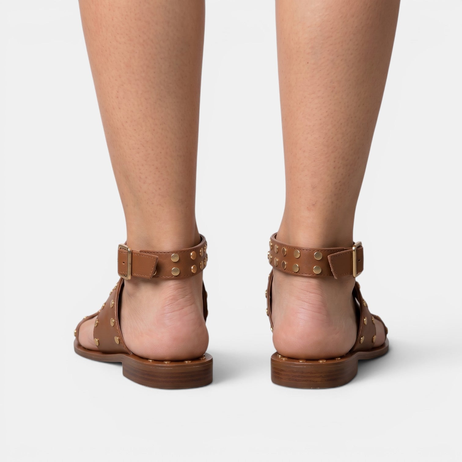 Sandalias Planas Mujer Tachuelas