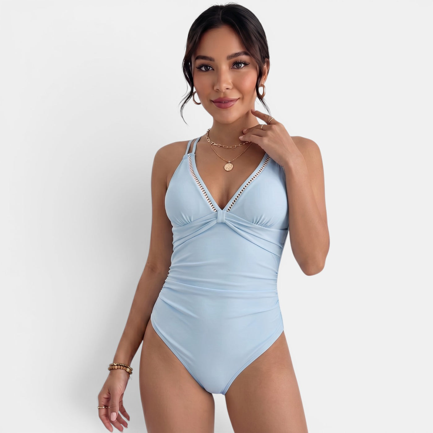 Bañador Mujer Amarillo Control Abdomen