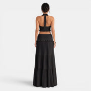 Halter Top and Long Ruffled Skirt Set