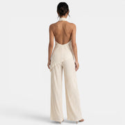 Women's Halter Pleated Pants Set