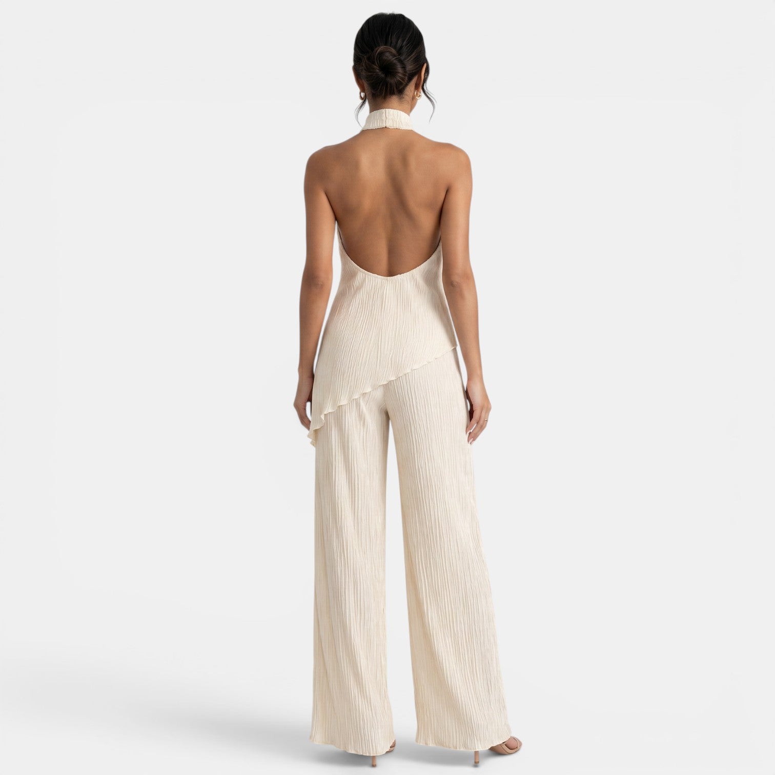 Women's Halter Pleated Pants Set