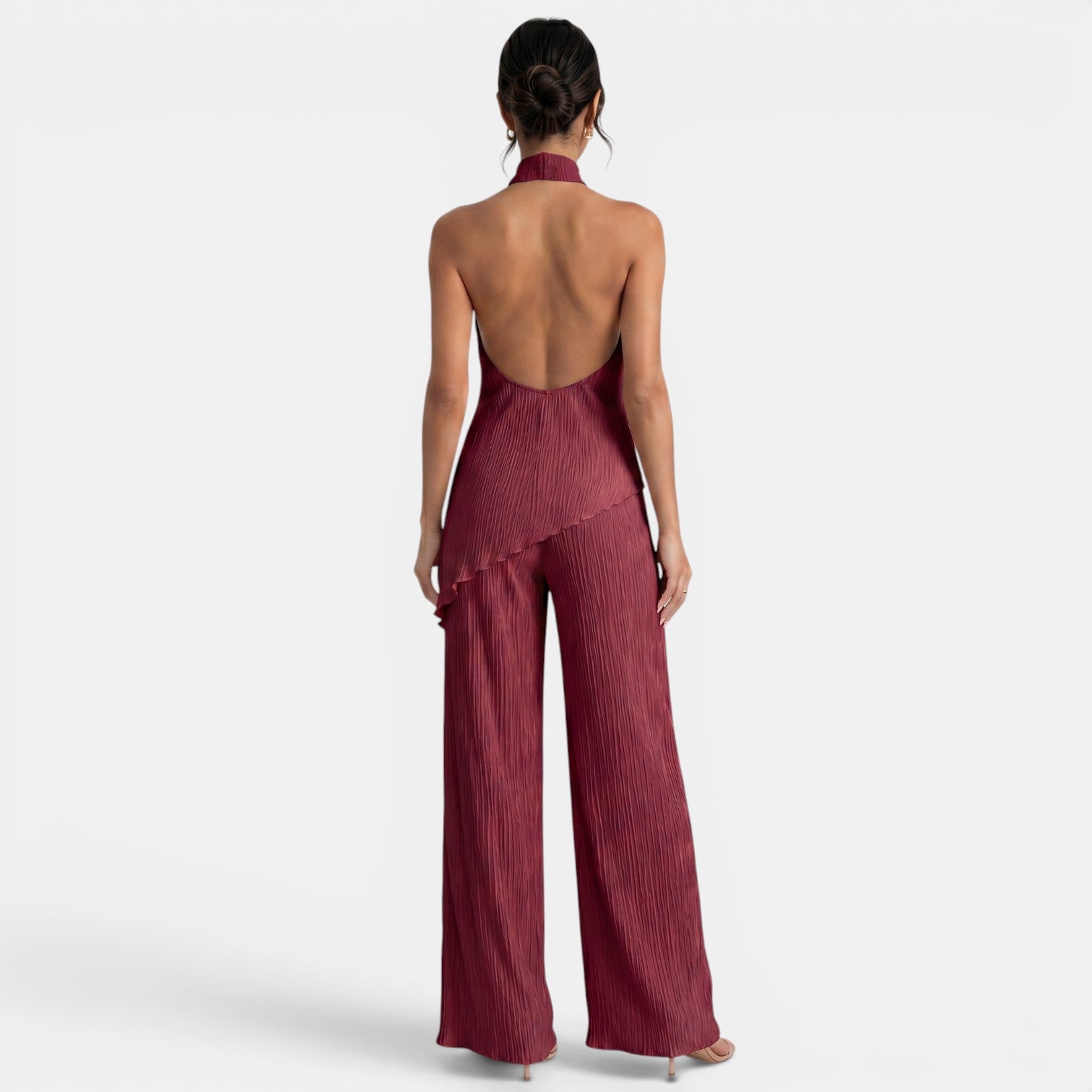 Women's Halter Pleated Pants Set