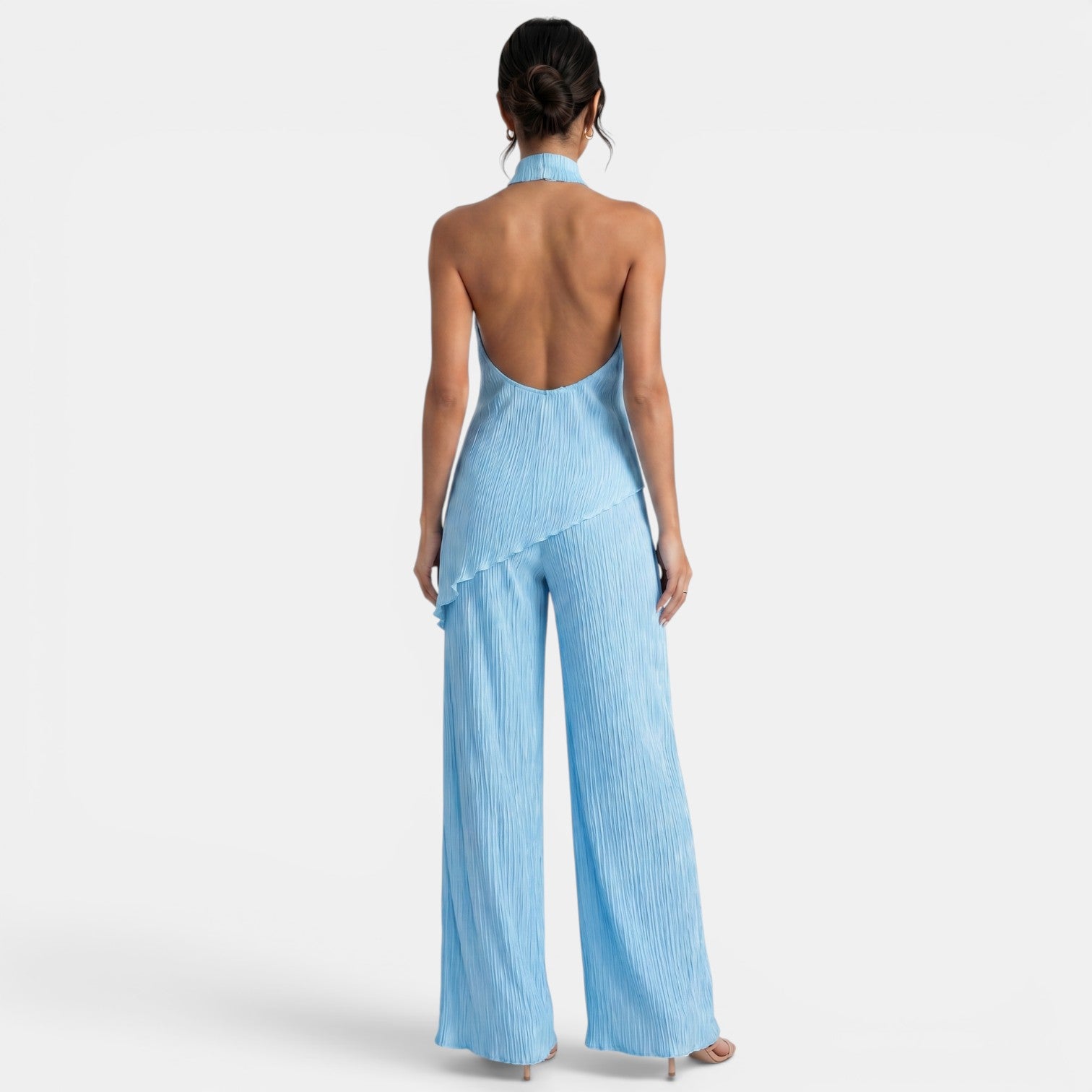 Women's Halter Pleated Pants Set