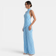 Women's Halter Pleated Pants Set