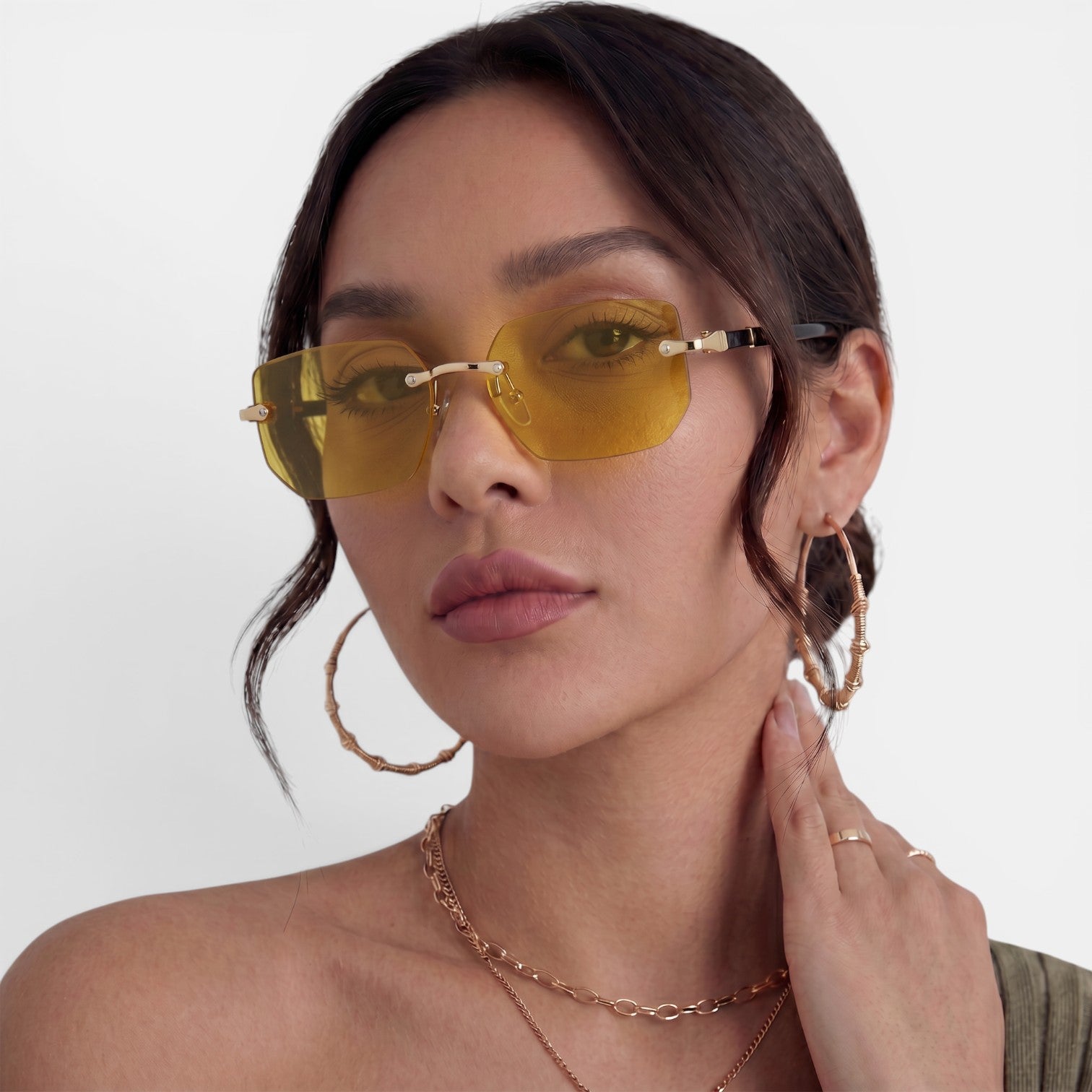 Gafas Sol Rectangulares Sin Montura