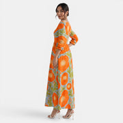 Printed Linen Maxi Dress