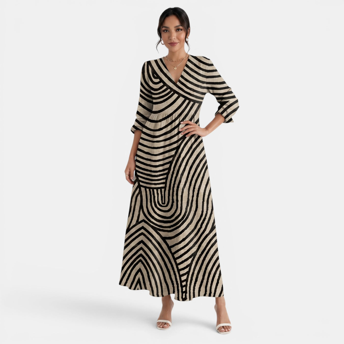 Printed Linen Maxi Dress