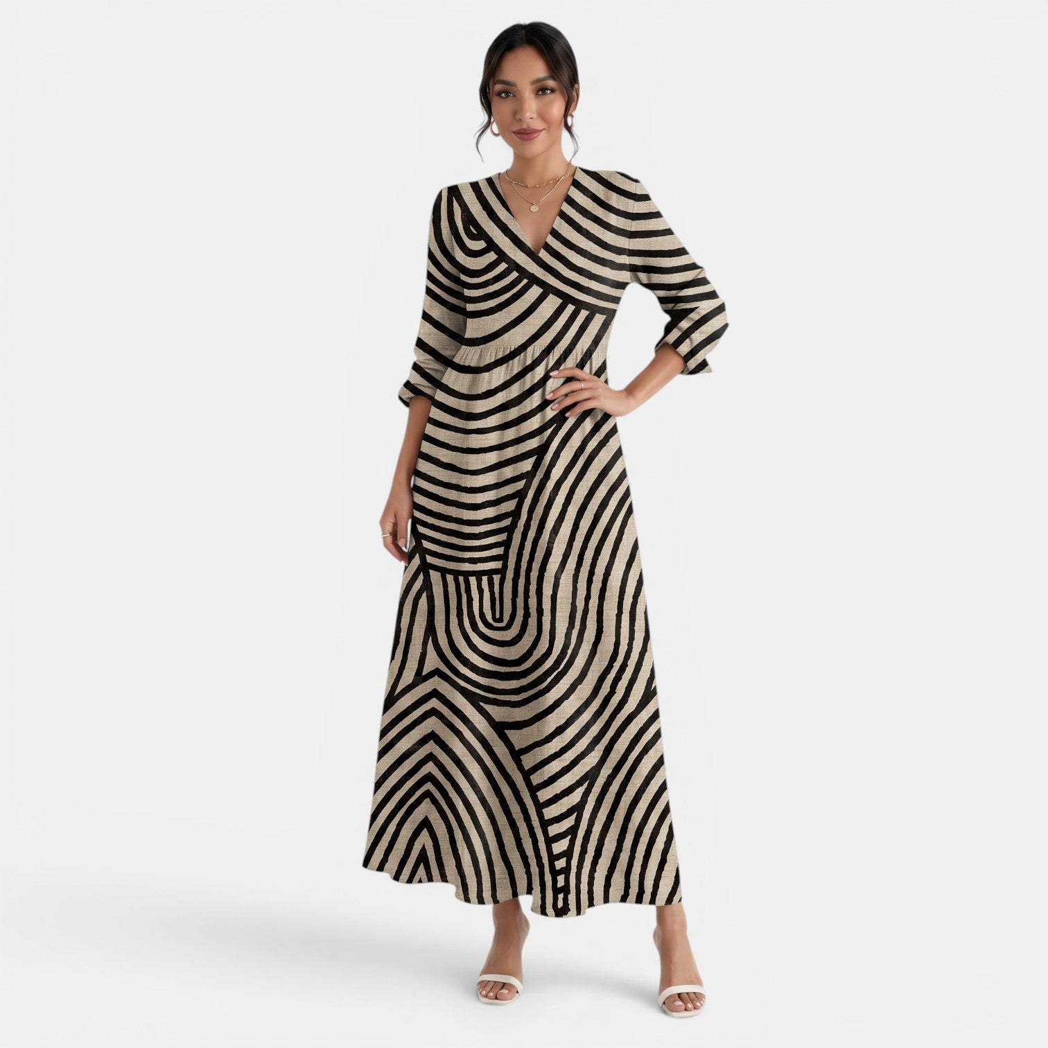 Printed Linen Maxi Dress