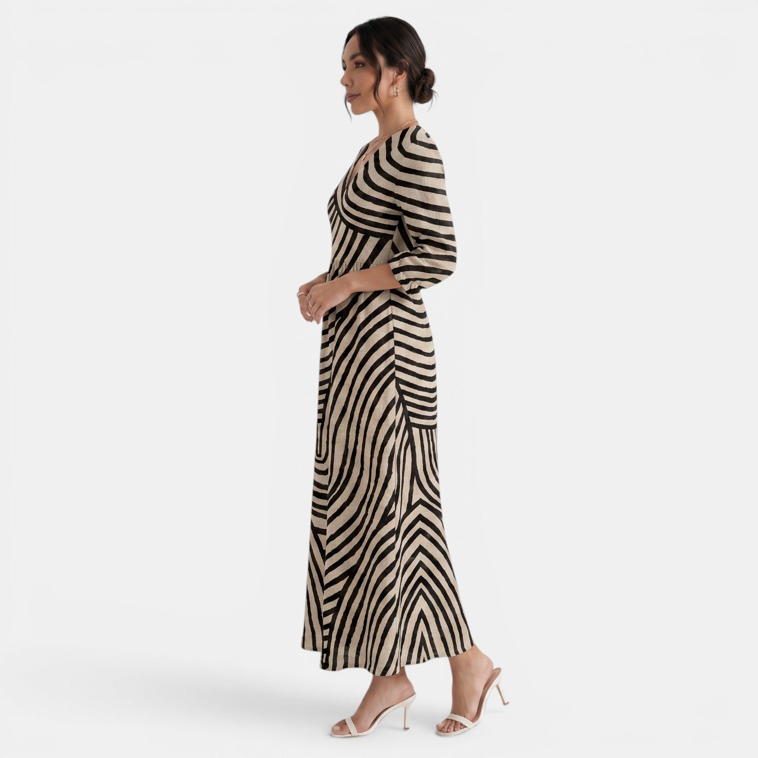 Printed Linen Maxi Dress
