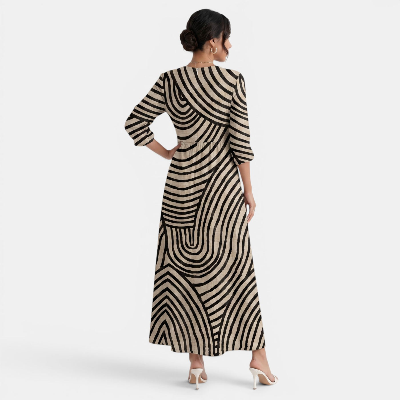 Printed Linen Maxi Dress