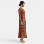Printed Linen Maxi Dress