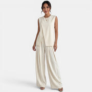 Women's Beige Vest Set