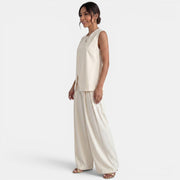 Women's Beige Vest Set