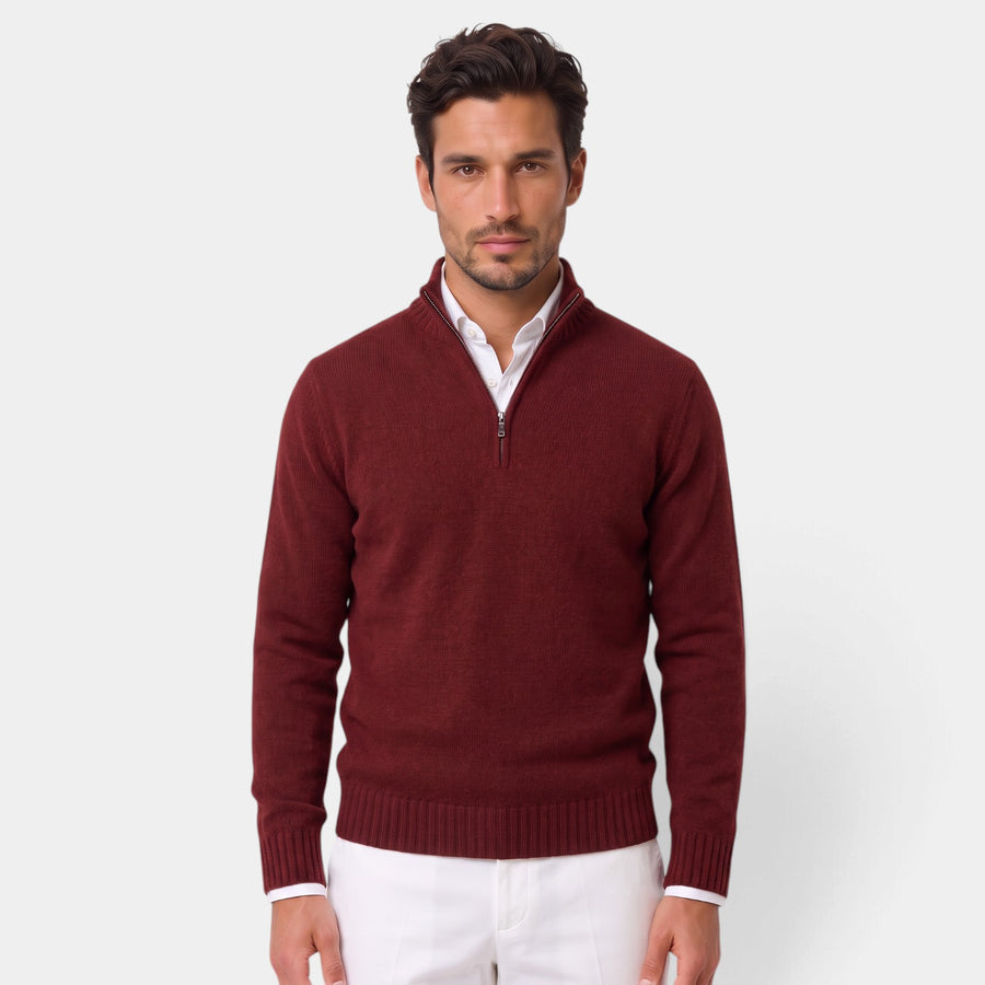 Jersey Hombre de Cachemira Media Cremallera
