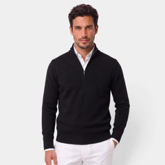 Jersey Hombre de Cachemira Media Cremallera