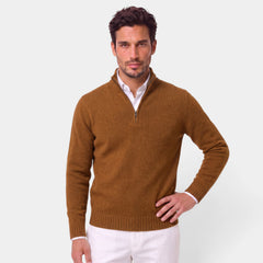 Jersey Hombre de Cachemira Media Cremallera
